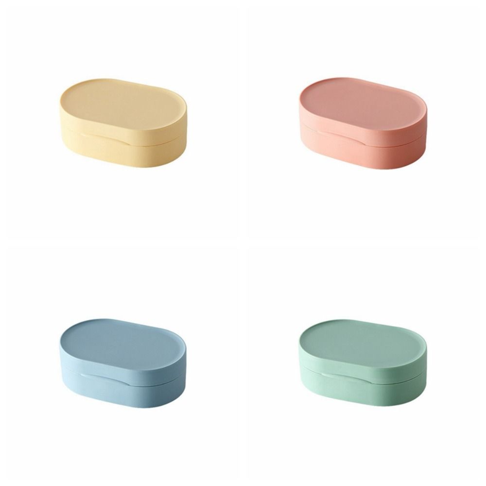 Round Travel Soap Box Creative Bathroom Shower Gadgets Portable Soap Dishes Tray  Household