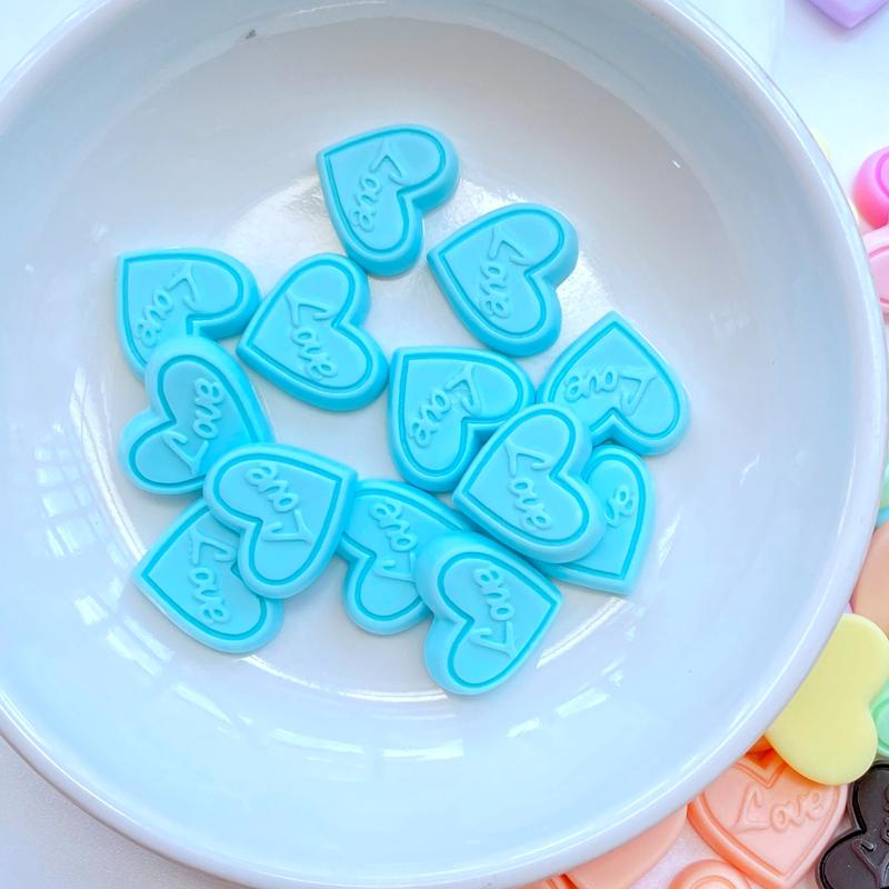 20 Stück Neue Niedliche Mini Herz Harz Flatback Cabochon Scrapbook Kawaii Verzierungen Zubehör