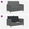 Storage Sofa in Dark Grey 122 x 78 x 87 cm Polyester