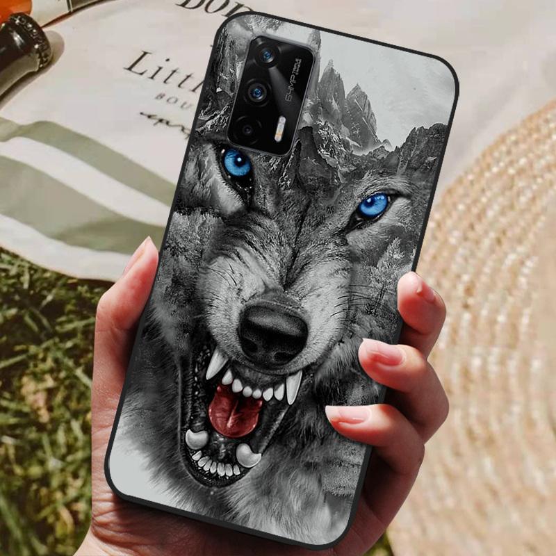 Für Realme Q3 Pro 5G Hülle Wolf Cartoon Silikon Weiche TPU Rückseite Für Realme Q3 Pro 5G Handyhüllen Realme Q3Pro 5G Fundas Coque
