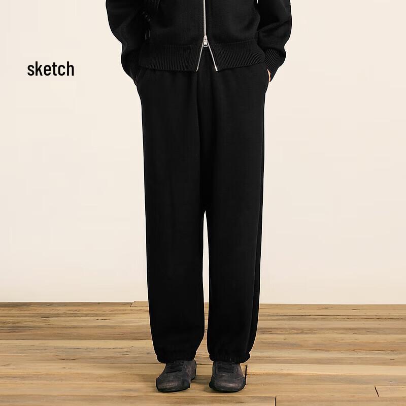 CROQUIS Men's 2024 Winter Loose Straight Knit Casual Pants