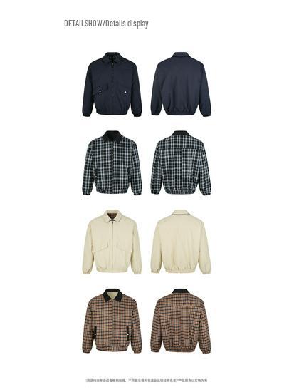 EME Yisheng Yi Retro Plaid Double-Sided Lapel Jacket for Men: Old Money Style, Autumn/Winter Outerwear