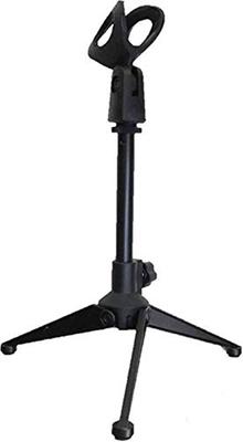 Steel Microphone Stand Tripod with Microphone Adjustable Suitable for and Black Clip-on Holder, Tabletop, Multifunctional, Foldable, Height,