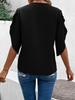 2026 Summer New Solid Color Lace V-Neck Flare Sleeve Loose Women's Top
