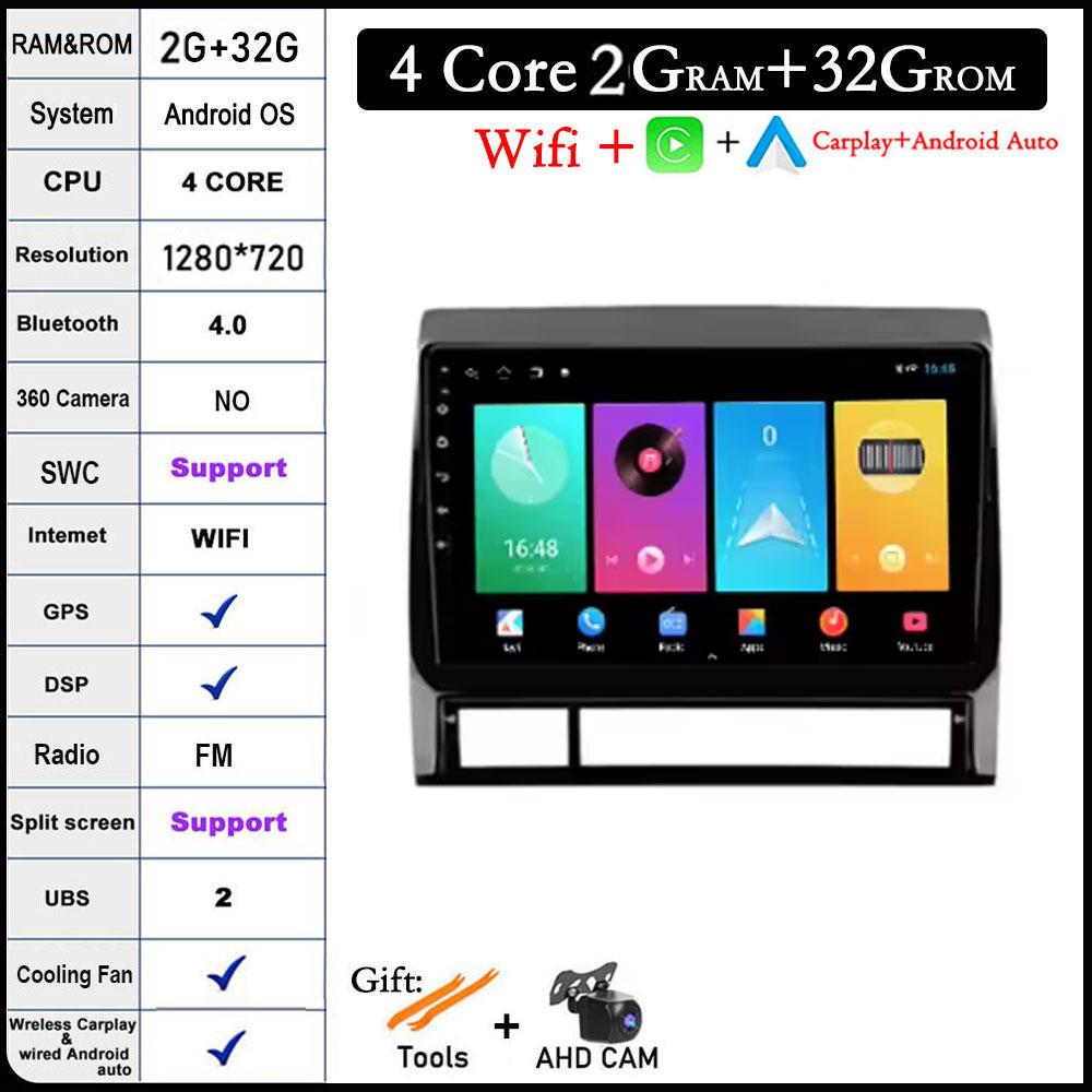 9 Lnch Android 14 For Toyota Tacoma 2 N200 Hilux 2005-2015 Car Radio 4G+WIFI Navigation GPS Multimedia Video Player Carplay Auto