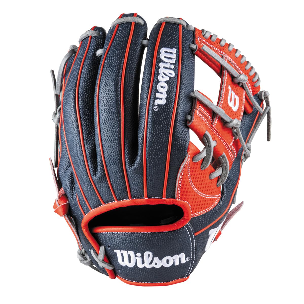 

Wilson Wannabe Hero Dual Baseball Glove for with Thumb Pads and Two Pinky Fingers US Original Design Red SS (General Use) Infielders, Recommended,