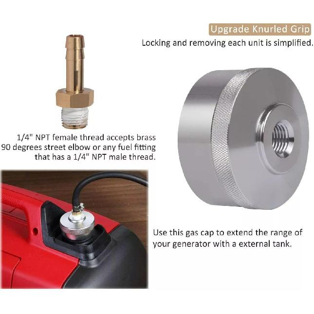

Upgraded Extended Run Fuel Cap Fits Gas Generator, Fit for Yamaha EF2000is, EF1000is, Ai power sua2300i, Coleman pm2000i,Powerhorse 2000