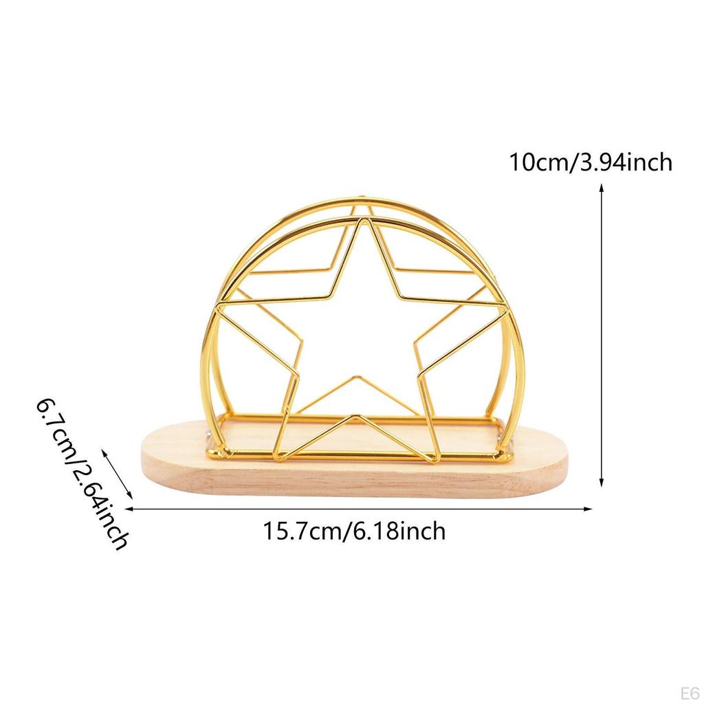 Kreativer Schreibtisch-Serviettenhalter mit Holzsockel für Zuhause und Küche
