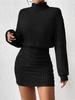 2025 Bodycon Long Sleeve Turtleneck Ribbed Knit Dress - Spring/Autumn/Winter Collection