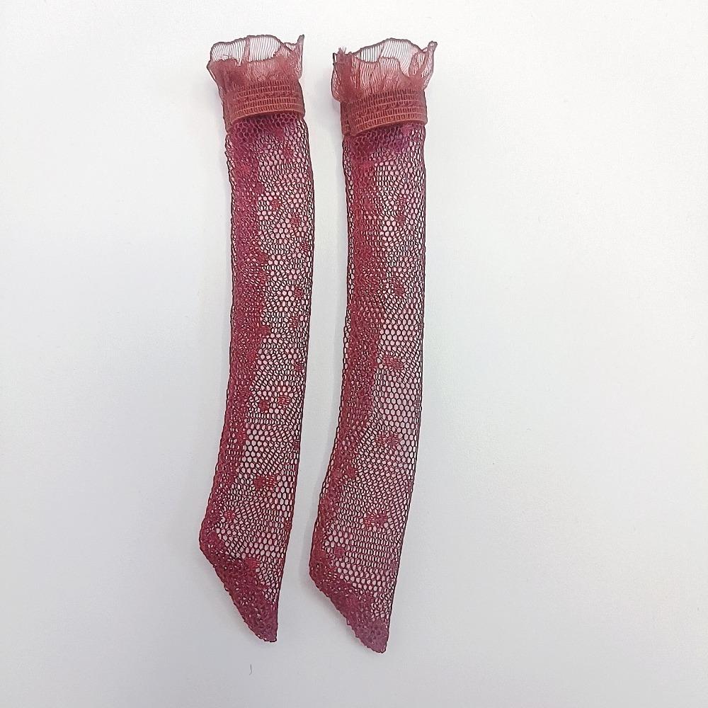 Ručně vyráběné Blyth ob24 Panenka Dlouhé krajkové ponožky pro měřítko 1/6, Pasuje na 30cm Tělo - Měkká pletená/háčkovaná miniaturní panenka Příslušenství