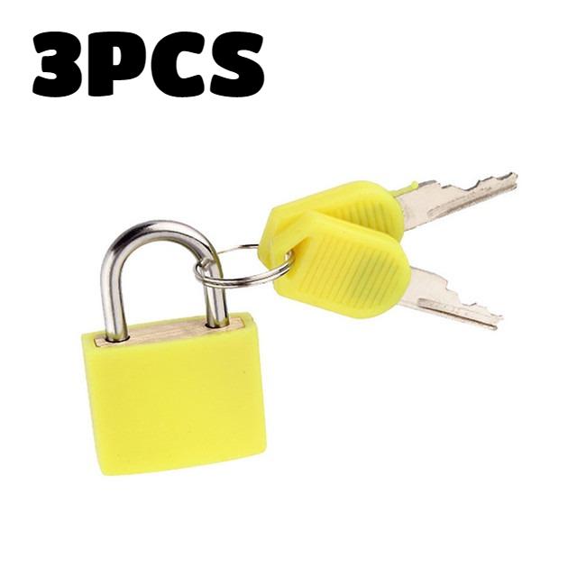 6Pcs Suitcase Lock Small Strong Padlock With 2 Key Travel Tiny Suitcase Anti-Theft Lock Drawer Diary Colored Plastic Case Lock