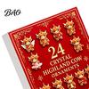 Decorative Keychain for Backpacks Highland Cow Advent Calendar, 24 Pcs Acrylic Hanging Ornaments Christmas Cartoon Character Tree Decoration, Festive