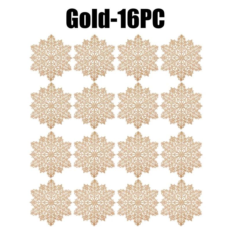 Festive Snowflake Vinyl Placemats Christmas Table Mats for Kitchen & Dining Wedding Party Decoration