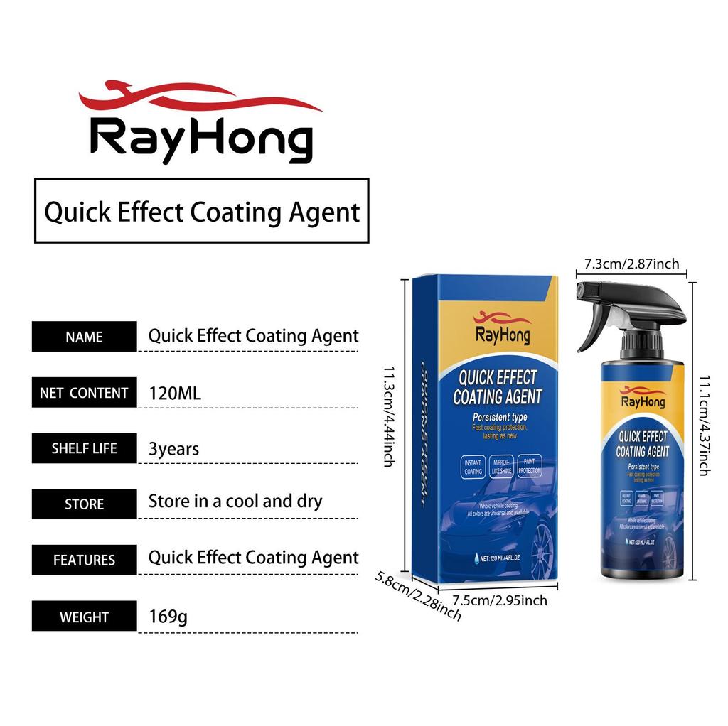 Car Detail Spray & Ceramic Coating Spray - Quick Paint Wax & Sealant for Auto Restoration - Hydrophobic Gloss Finish