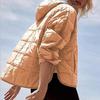 Women's Autumn/Winter Solid Color Hooded Cotton Jacket: Foldable, Long Sleeve, Pullover with Pocket.