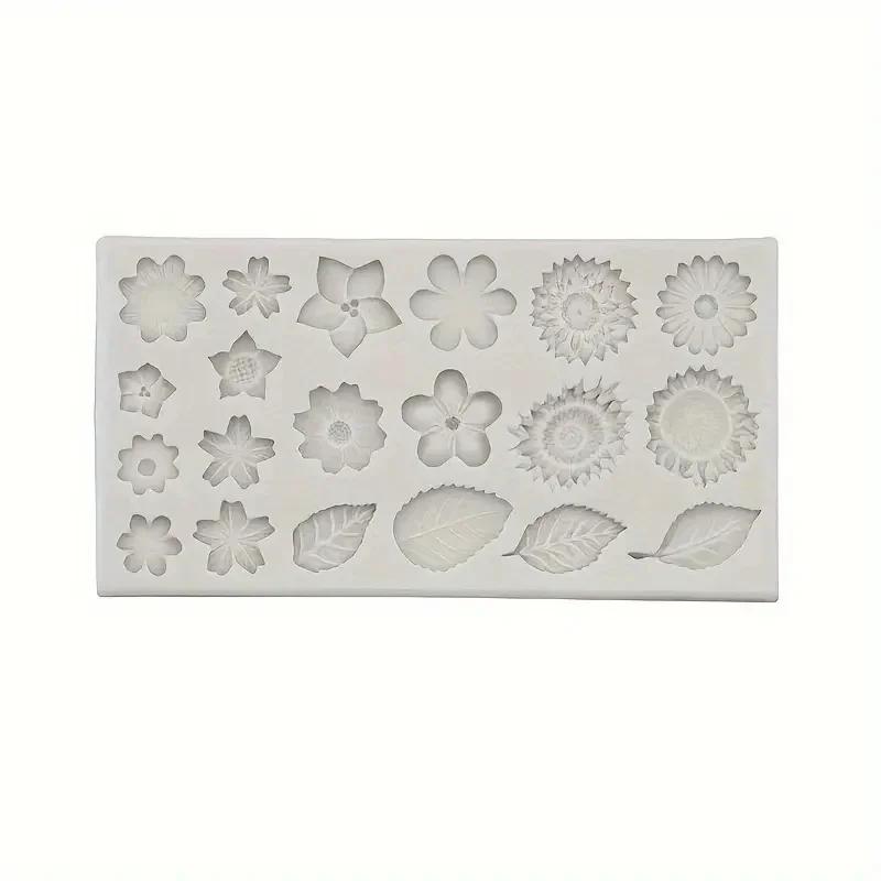 

1 силиконовая форма для шоколада из мастики, лист розы, подсолнух, подсолнух, маленький цветок ромашки, силиконовая форма для DIY светло-желтого