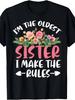Ich bin die älteste Schwester, ich mache die Regeln Schwester T-Shirt Gleicher Stil 2026 Sommer Kurzarm Bedrucktes T-Shirt 180G