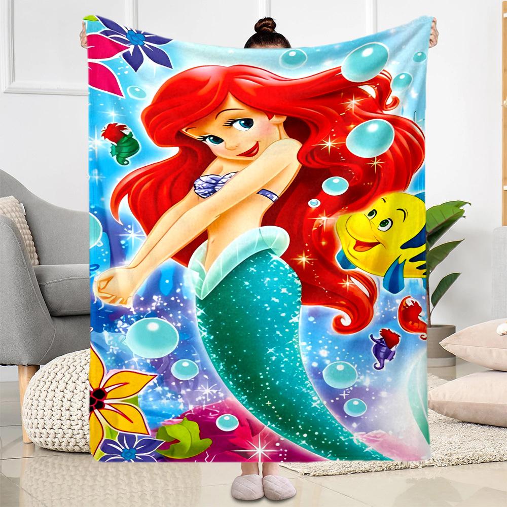 Underwater Mermaid Adventure Flannel Blanket-Soft and Suitable for Sofas,Beds,Offices,Travel,All Seasons,Great Gift for Holidays and Birthdays.