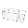 Tissue Holder Transparent Visible 2 Compartment Tissue Case Plastic Desktop Napkin Dispenser Box Living Room Supplies