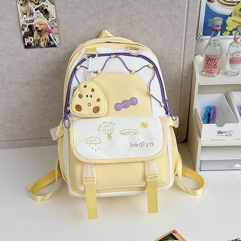 College Junior High School Students' Cute Ins Schoolbag Light Backpack Large Capacity Japanese Fresh Girl Backpack