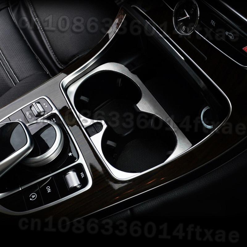 Car Styling Water Cup Holder Frame Trim Covers Stickers For Mercedes Benz GLC C E Class W205 W213 X253 Interior Auto Accessories
