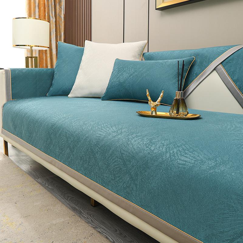Chenille Simplicity Sofa Cushion Four Seasons Universal Anti Slip Seat Cushions New Solid Color Modern High-end Soft Sofa Cover