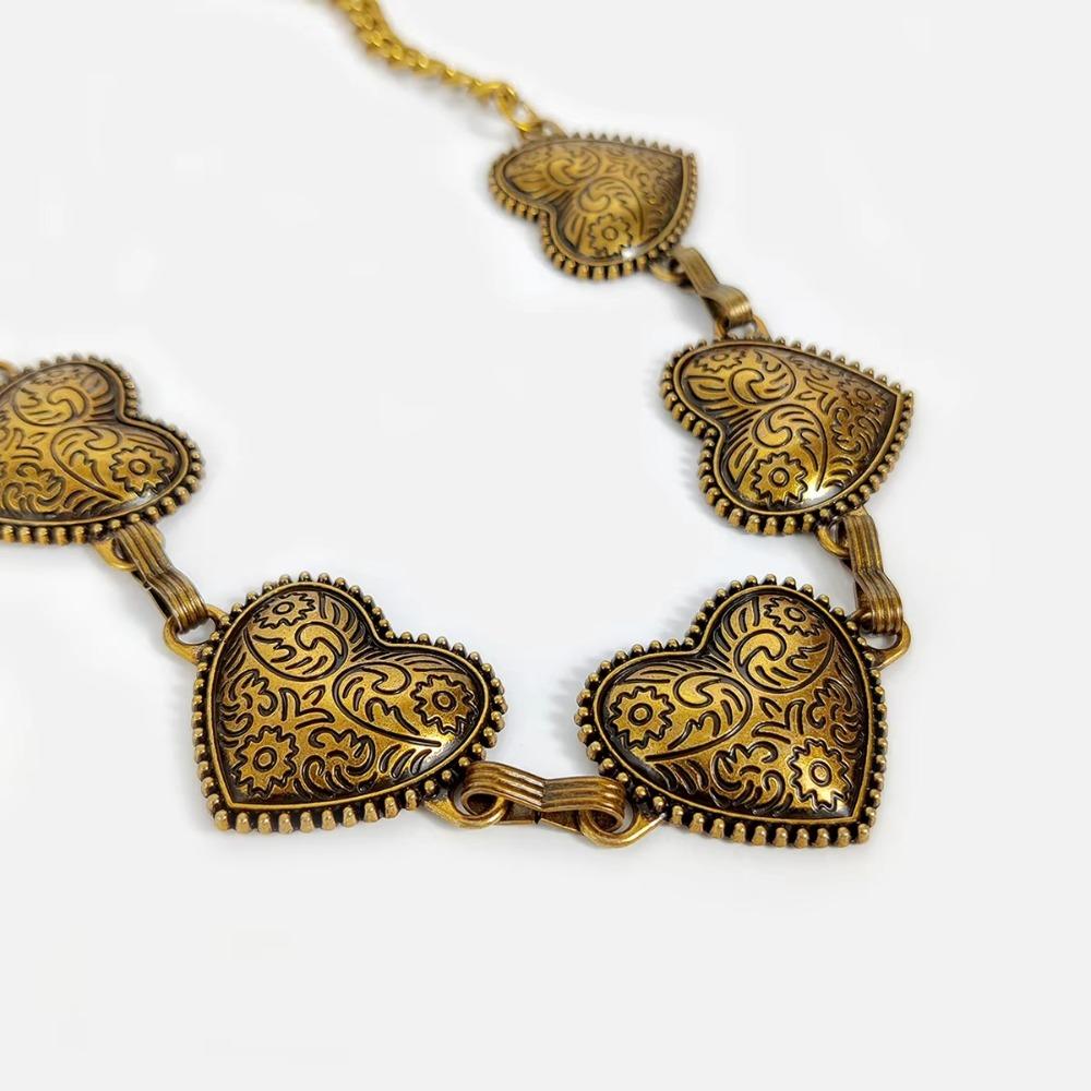 Luxury Design Meta Waist Chain Heart Shape Dress Waist Chain Casual Shirt Waist Chain