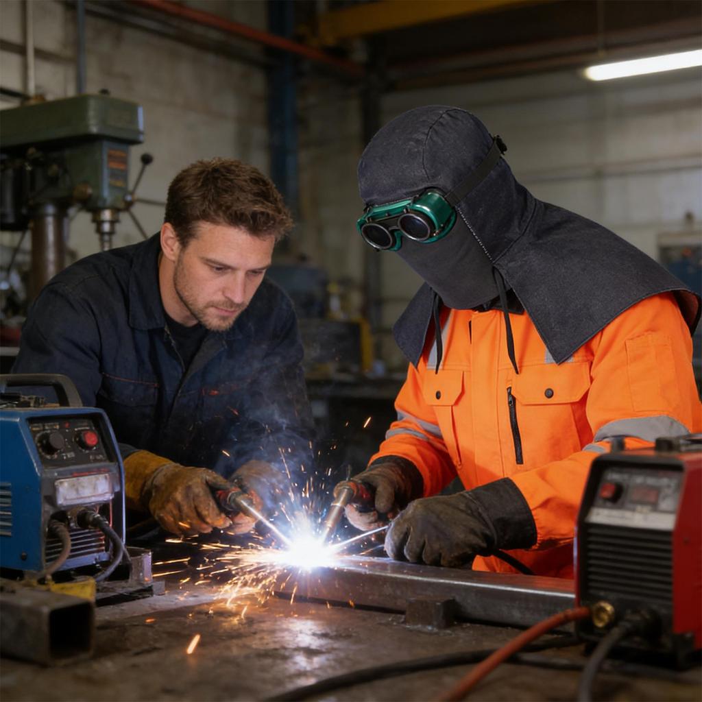 Welder Hood Protective Cover With Neck Shoulder Drape Welding Helmet Masque For Tig Mig Arc Grinding Cutting Automotive Metal