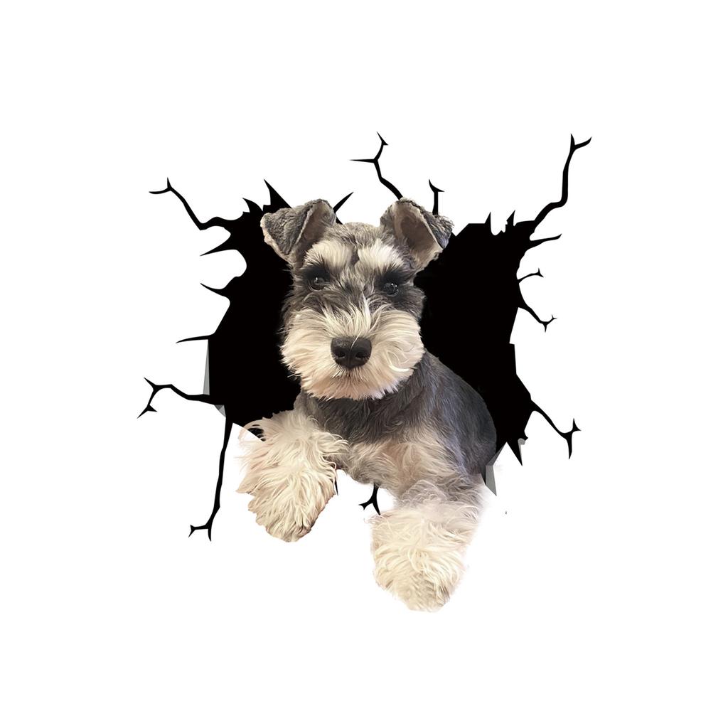 3D Dog Crack Sticker PVC Plastic Sticker Car Window Decal Laptop Funny Decals