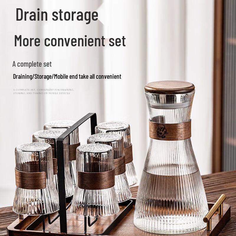 Jiakangming Chinese Style Heat-Resistant Glass Cup Set