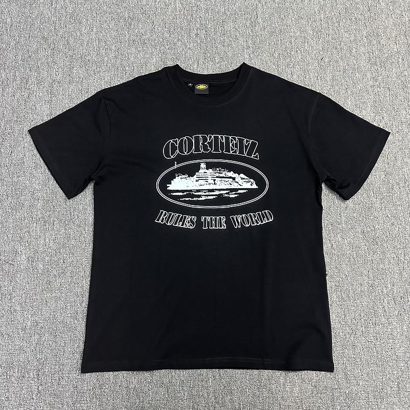 Corteiz Alcatraz Series T-shirt Short-sleeved Letter Logo Printed Men's and Women's Double Yarn Fashion Casual Short-sleeved Tide