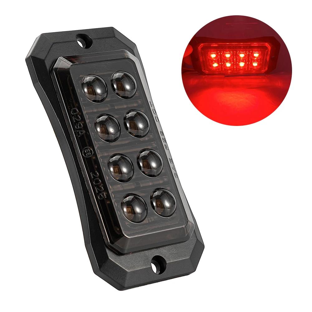 4/8/12 LED Truck LED Side Marker Light Strobe Flash Warning Light 12-24V Waterproof Lens Light for Trucks & Trailers