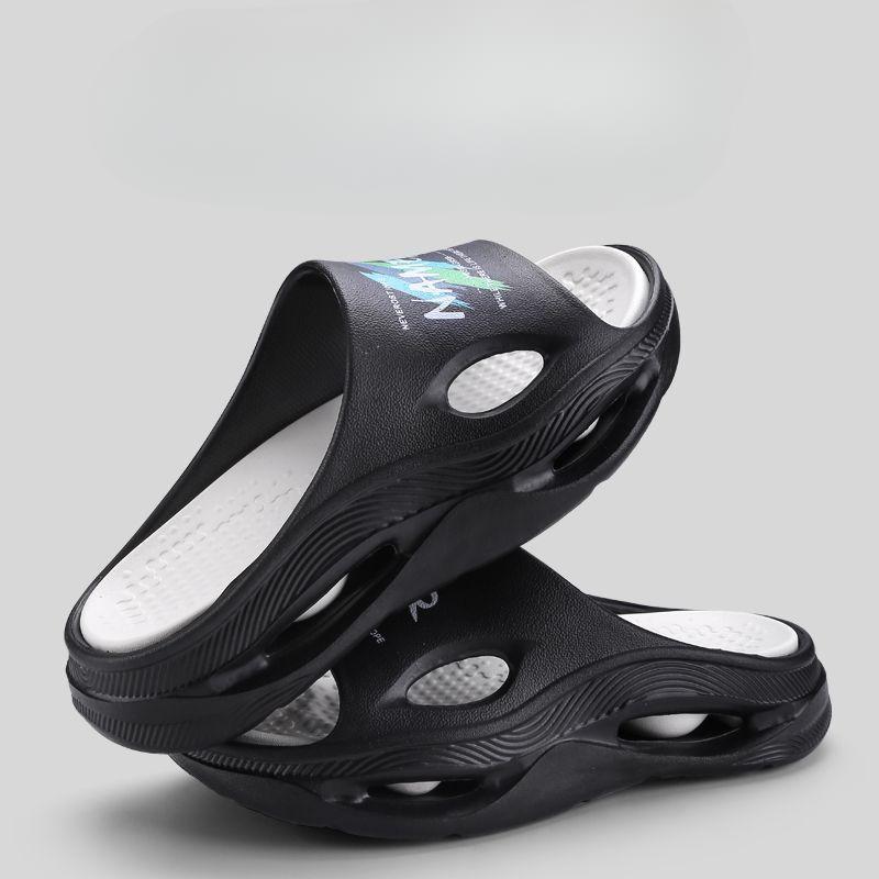 

Мужские тапочки на толстой подошве, антизапаховые, новые, однотонные, для улицы, противоскользящие, подходят для повседневной носки на пляже 44-45 чёрный