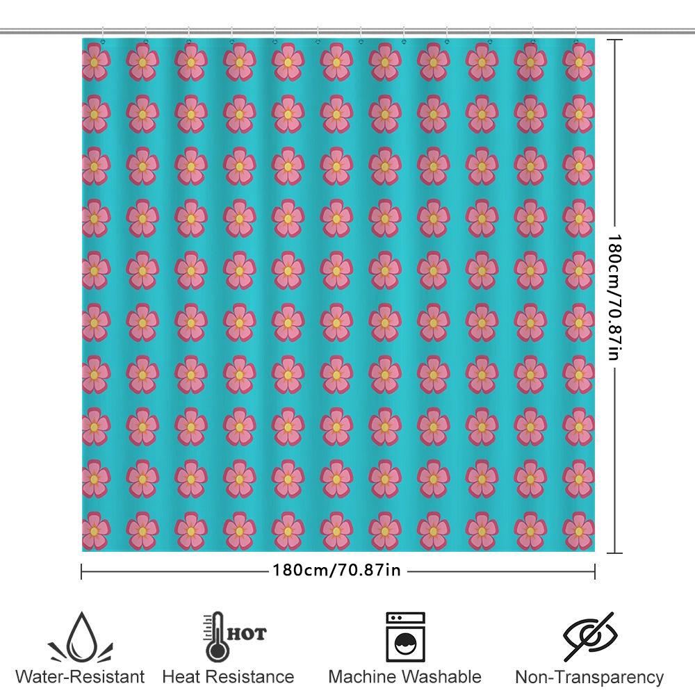 Floral Shower Curtain Waterproof Vintage Flower Pattern Bathroom Decor Farmhouse Rustic Home Textile Washable Liner