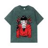 275 GSM Washed T-shirts 100% Cotton One Piece V26 Luffy Wano Print Unisex Heavy Cotton T Shirt