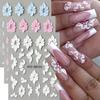 5D Embossed Flower Petal Vine Nail Art Sticker Decals Spring Floral Nail Art Decorations Adhesive Sliders Foil Manicure