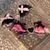 Modische Haarspangen LOLITA Kopfschmuck Spitze Schleife Flügelrand Clip Süßes Mädchen Haarspange Süßer Stil Haarschmuck Set Rosa Haarspange