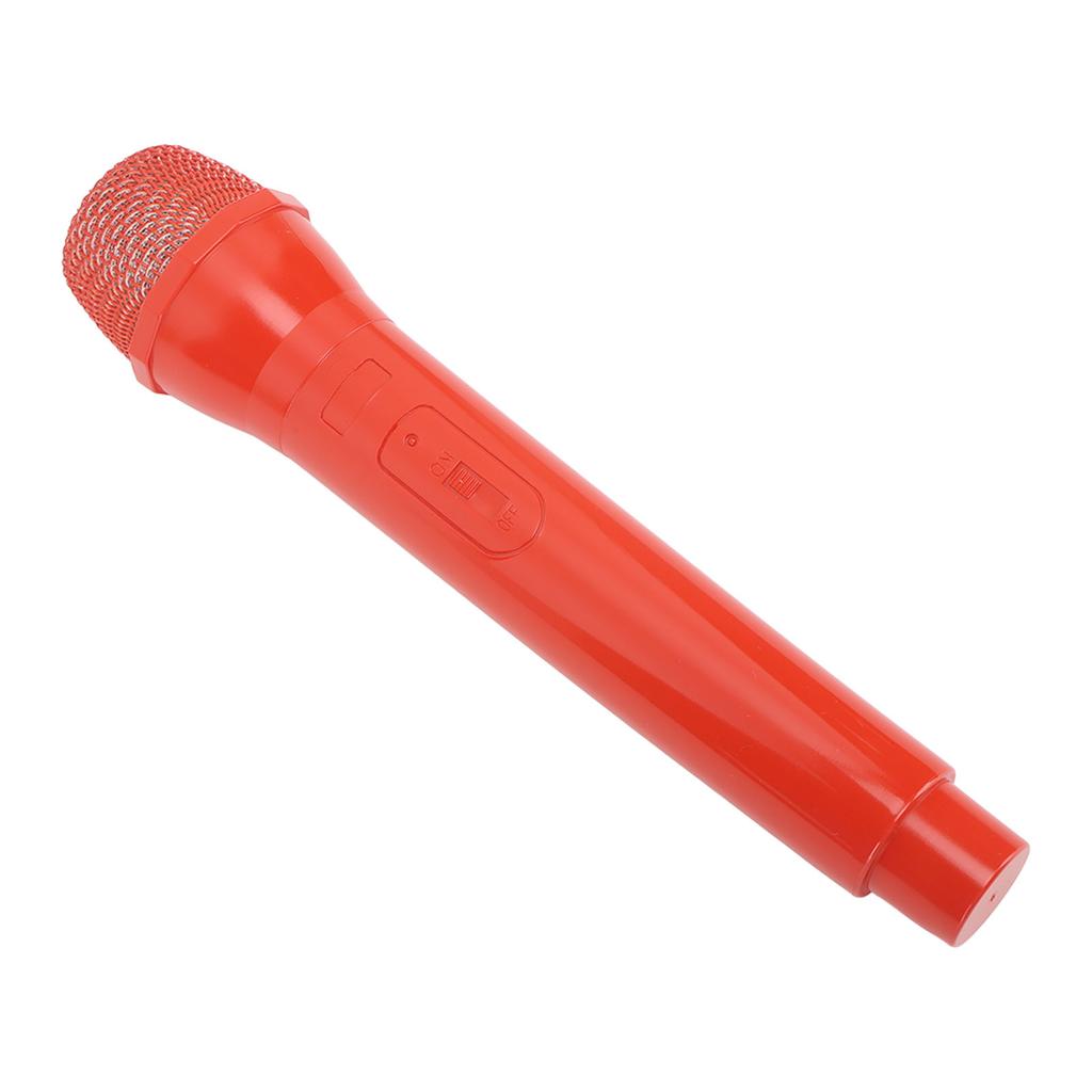 Pretend Play Microphone Toy Portable Smooth Bottom Realistic ABS Plastic Microphones Props for Performance Interview Red