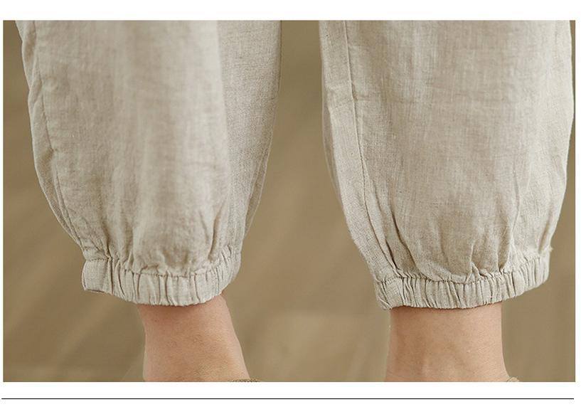 Women's V-Neck Cotton & Linen Embroidered Shirt with 5-Point Sleeves - New Chinese Style, Loose Fit, Versatile for Summer.