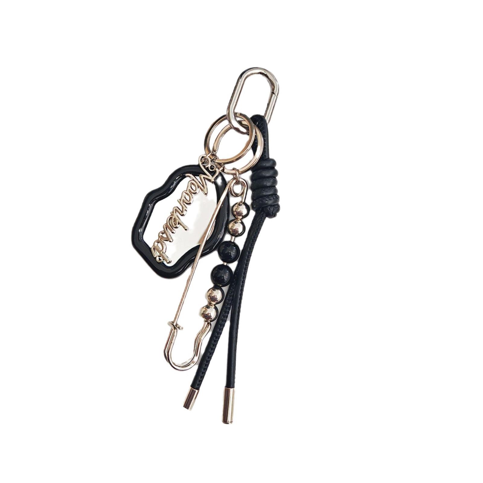 

Модный плетеный брелок из веревки с зеркальной подвеской Креативный модный металлический держатель для ключей Шарм для сумки Аксессуар для женщин чёрный