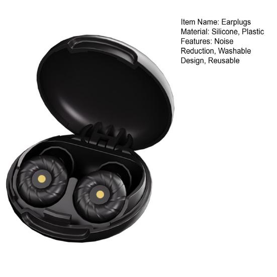 1 Pair Silicone Noise Reduction Earplugs Washable Waterproof Soft Reusable Hearing Protection Concerts Work Study Sleeping Silent Earplugs