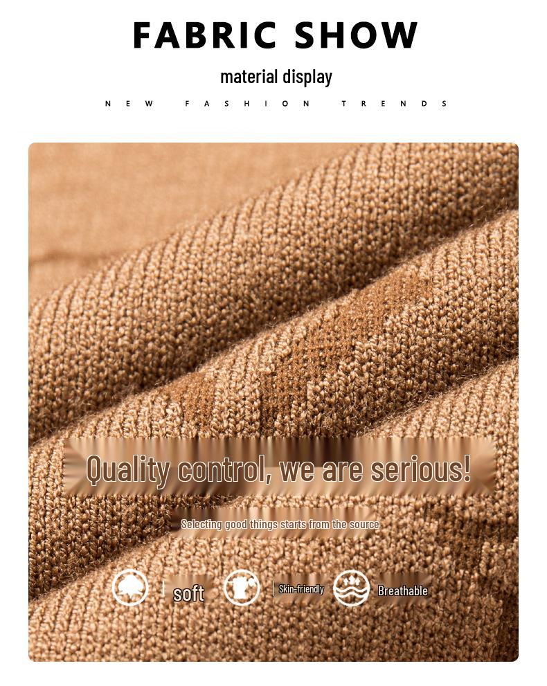 Men's Casual Light Jacquard Knitted Pullover Sweater - Long Sleeve, Round Neck (Autumn/Spring)