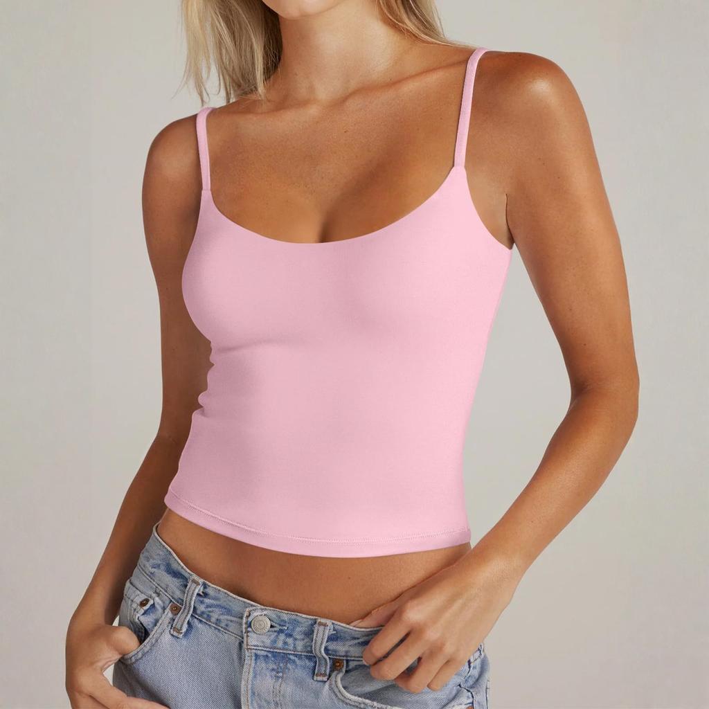Gilet rond pour femme, Débardeur réglable, Haut sans manches