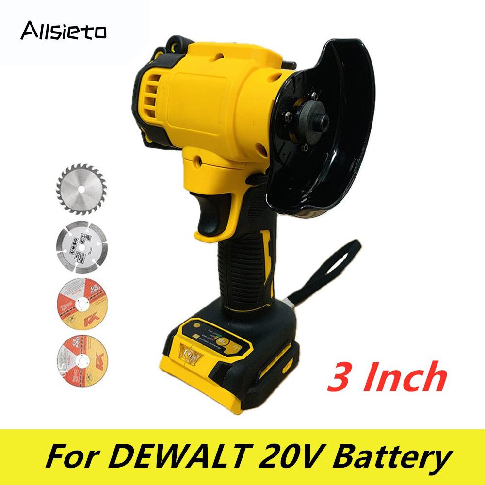 3 Inch Wireless Electric Mini Angle Grinder Grinding Cutting Polishing Machine Circular Saw Power Tool For DeWALT 20V Battery