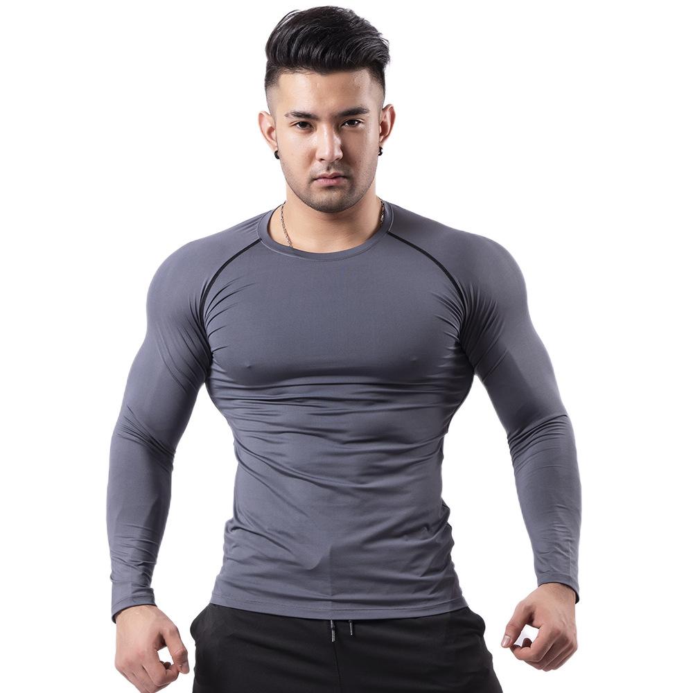 Men Running Long Sleeve T Shirts Gym Running Quick-Dry Tights Shirts Fitness Compression Sportswear Tops