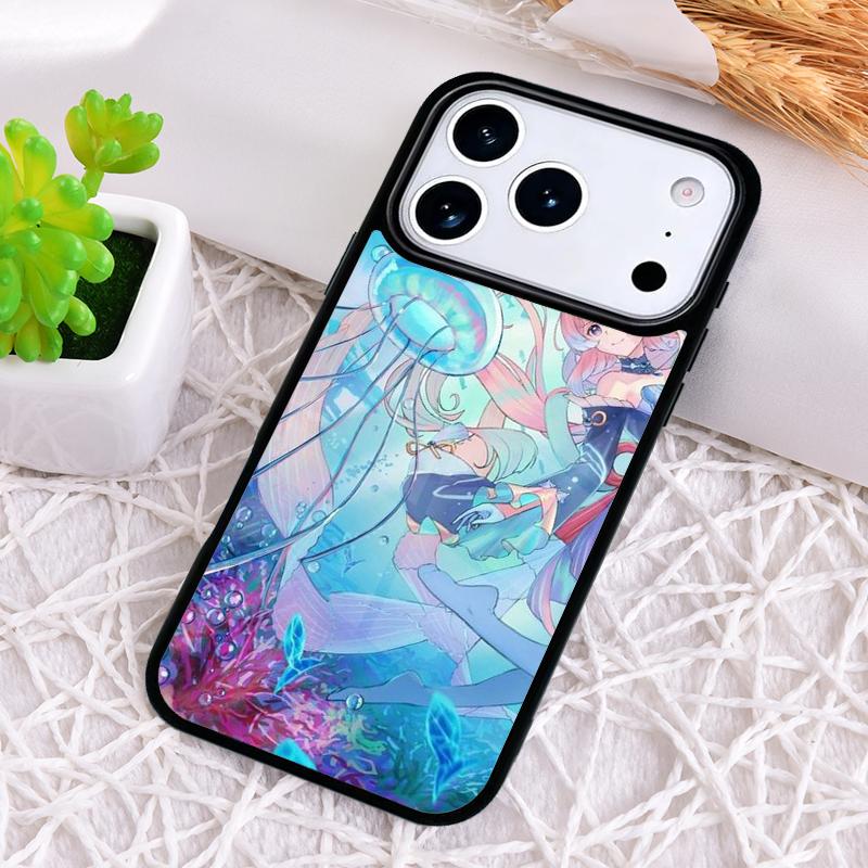 Modische Genshin Impact Sangonomiya Kokomi Handyhülle für iPhone 17 Air 16 15 11 12 14 13 Pro Max Stoßfeste Hülle
