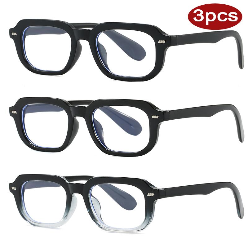 Protective Glasses 3pcs Classics High-Quality Square Glasses Frames Women  Clear Blue Light Eyeglasses Men Optical Frame Unisex