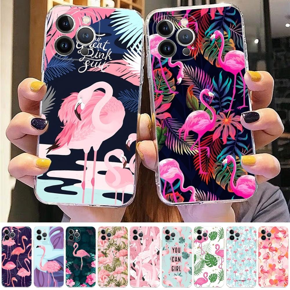 Fashion Flamingo Phone Case For IPhone 15 8 7 6 6S Plus X SE 2020 XR XS 14 11 12 13 Mini Pro Max Mobile Case