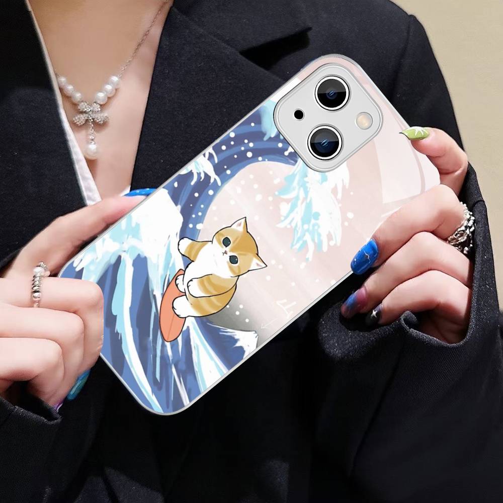 

Mofusand Кошка Популярная Милая Закаленное Стекло Для Iphone 14 13 12 11 Pro Mini XS MAX 14Plus X XS XR Чехлы iphone 13