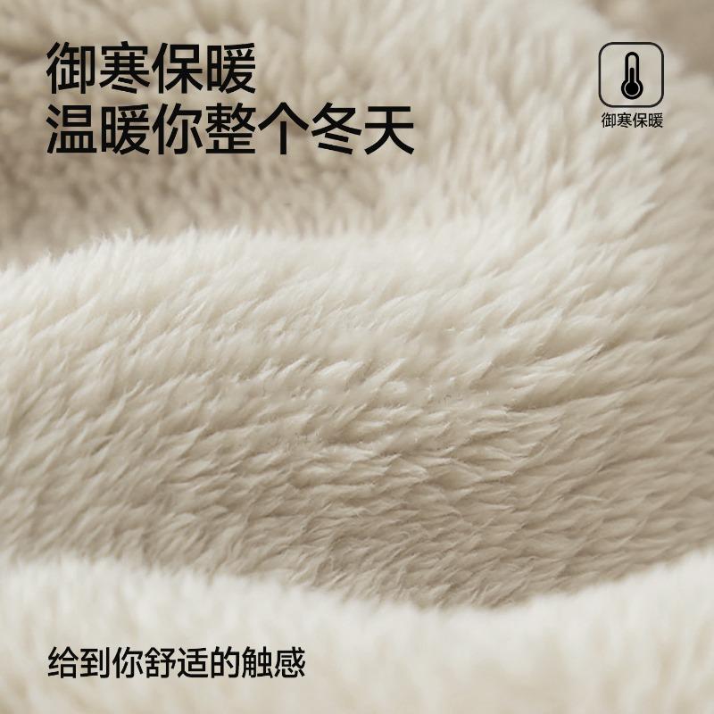 New plush slippers women's autumn and winter indoor warm home wool cotton slippers men